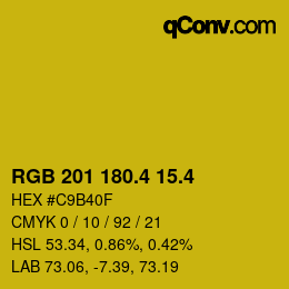 カラーコード: RGB 201 180.4 15.4 | qconv.com