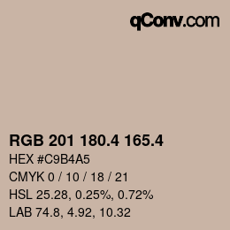 カラーコード: RGB 201 180.4 165.4 | qconv.com