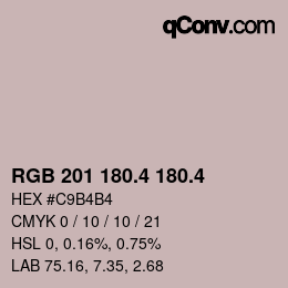 カラーコード: RGB 201 180.4 180.4 | qconv.com