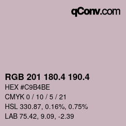 カラーコード: RGB 201 180.4 190.4 | qconv.com