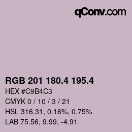 カラーコード: RGB 201 180.4 195.4 | qconv.com