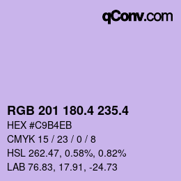 カラーコード: RGB 201 180.4 235.4 | qconv.com