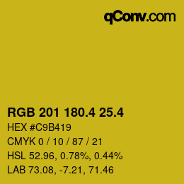 カラーコード: RGB 201 180.4 25.4 | qconv.com