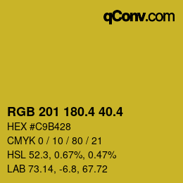 カラーコード: RGB 201 180.4 40.4 | qconv.com