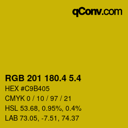 カラーコード: RGB 201 180.4 5.4 | qconv.com