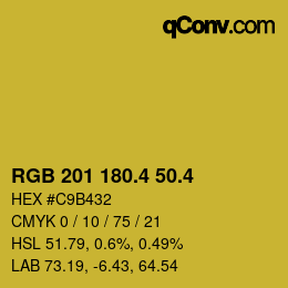 カラーコード: RGB 201 180.4 50.4 | qconv.com