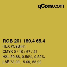 カラーコード: RGB 201 180.4 65.4 | qconv.com