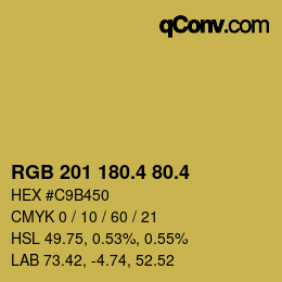 カラーコード: RGB 201 180.4 80.4 | qconv.com