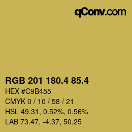 カラーコード: RGB 201 180.4 85.4 | qconv.com