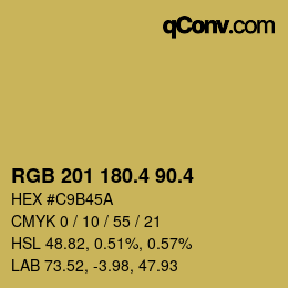 カラーコード: RGB 201 180.4 90.4 | qconv.com