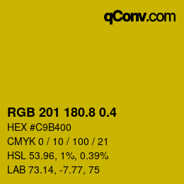 カラーコード: RGB 201 180.8 0.4 | qconv.com
