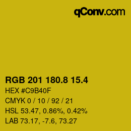 カラーコード: RGB 201 180.8 15.4 | qconv.com