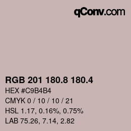 カラーコード: RGB 201 180.8 180.4 | qconv.com
