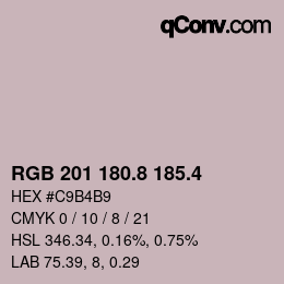 カラーコード: RGB 201 180.8 185.4 | qconv.com