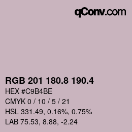 カラーコード: RGB 201 180.8 190.4 | qconv.com