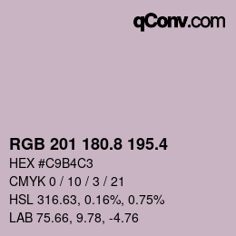 カラーコード: RGB 201 180.8 195.4 | qconv.com