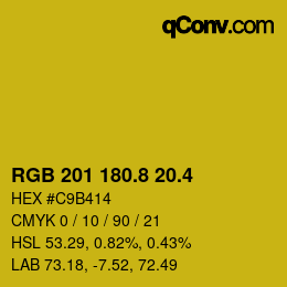 カラーコード: RGB 201 180.8 20.4 | qconv.com