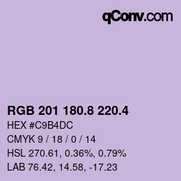 カラーコード: RGB 201 180.8 220.4 | qconv.com