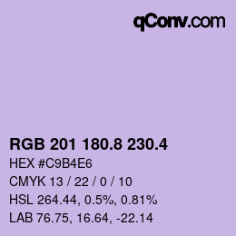 カラーコード: RGB 201 180.8 230.4 | qconv.com