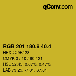カラーコード: RGB 201 180.8 40.4 | qconv.com