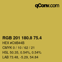 カラーコード: RGB 201 180.8 75.4 | qconv.com