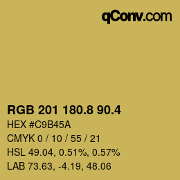 カラーコード: RGB 201 180.8 90.4 | qconv.com