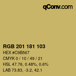 Color code: RGB 201 181 103 | qconv.com