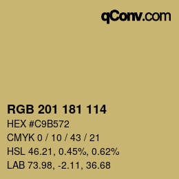 Color code: RGB 201 181 114 | qconv.com