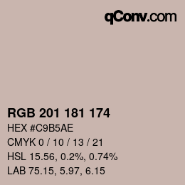 カラーコード: RGB 201 181 174 | qconv.com
