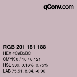 Color code: RGB 201 181 188 | qconv.com