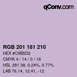 Color code: RGB 201 181 210 | qconv.com