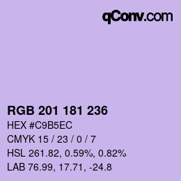 Color code: RGB 201 181 236 | qconv.com