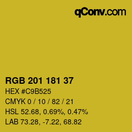 カラーコード: RGB 201 181 37 | qconv.com