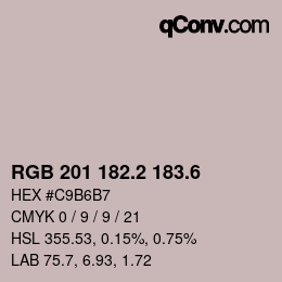 カラーコード: RGB 201 182.2 183.6 | qconv.com