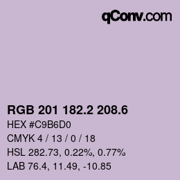 カラーコード: RGB 201 182.2 208.6 | qconv.com