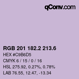 カラーコード: RGB 201 182.2 213.6 | qconv.com