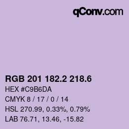 カラーコード: RGB 201 182.2 218.6 | qconv.com