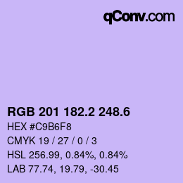 カラーコード: RGB 201 182.2 248.6 | qconv.com