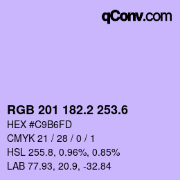 カラーコード: RGB 201 182.2 253.6 | qconv.com