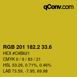 カラーコード: RGB 201 182.2 33.6 | qconv.com
