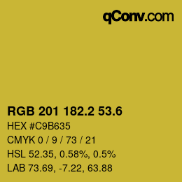 カラーコード: RGB 201 182.2 53.6 | qconv.com