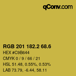 カラーコード: RGB 201 182.2 68.6 | qconv.com