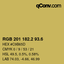 カラーコード: RGB 201 182.2 93.6 | qconv.com