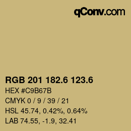 カラーコード: RGB 201 182.6 123.6 | qconv.com
