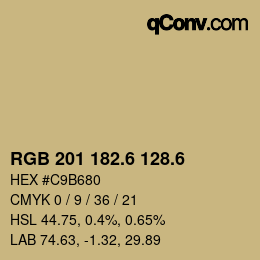 カラーコード: RGB 201 182.6 128.6 | qconv.com