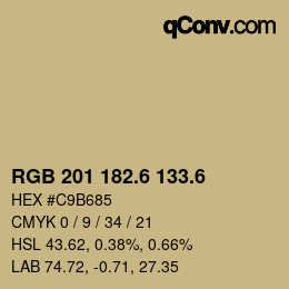 カラーコード: RGB 201 182.6 133.6 | qconv.com