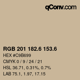 カラーコード: RGB 201 182.6 153.6 | qconv.com