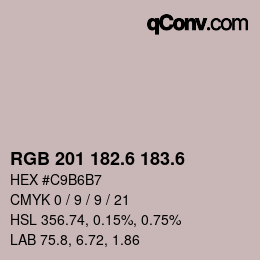 カラーコード: RGB 201 182.6 183.6 | qconv.com