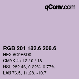 カラーコード: RGB 201 182.6 208.6 | qconv.com