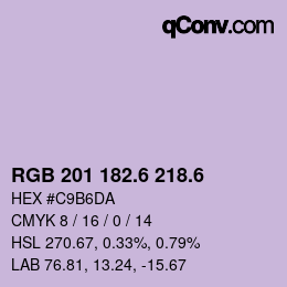 カラーコード: RGB 201 182.6 218.6 | qconv.com